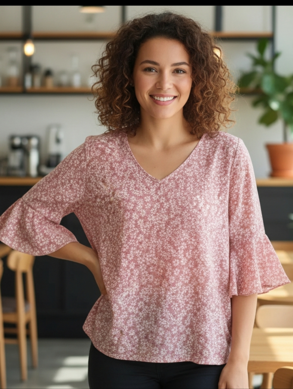 Elegant Floral Blouse in Pink by Chaps